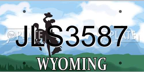 JLS3587 Wyoming License Plate