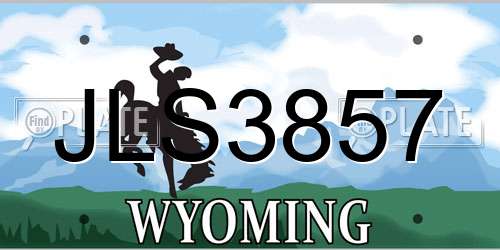 JLS3857 Wyoming License Plate