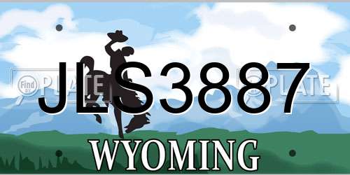JLS3887 Wyoming License Plate