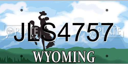 JLS4757 Wyoming License Plate