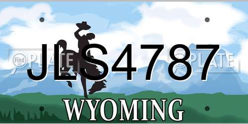 JLS4787 Wyoming License Plate