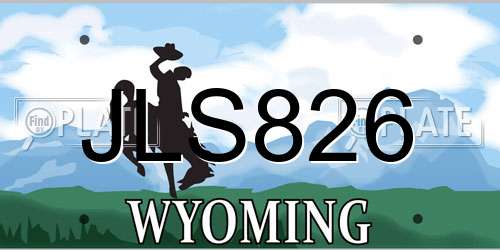 JLS826 Wyoming License Plate