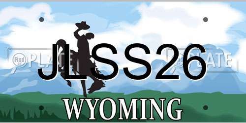 JLSS26 Wyoming License Plate