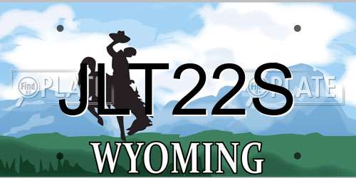 JLT22S Wyoming License Plate