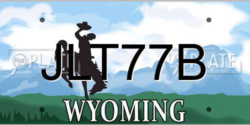 JLT77B Wyoming License Plate