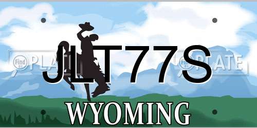 JLT77S Wyoming License Plate