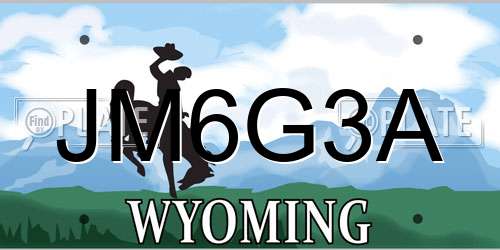JM6G3A Wyoming License Plate