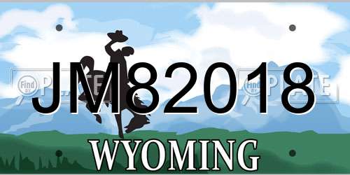 JM82018 Wyoming License Plate