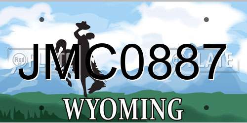 JMC0887 Wyoming License Plate