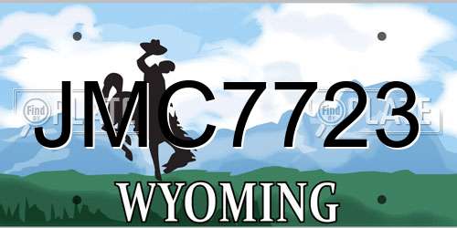 JMC7723 Wyoming License Plate