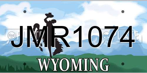 JMR1074 Wyoming License Plate
