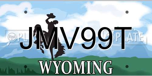 JMV99T Wyoming License Plate