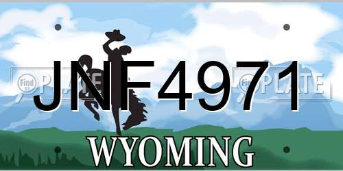 JNF4971 Wyoming License Plate