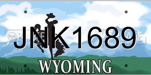 JNK1689 Wyoming License Plate