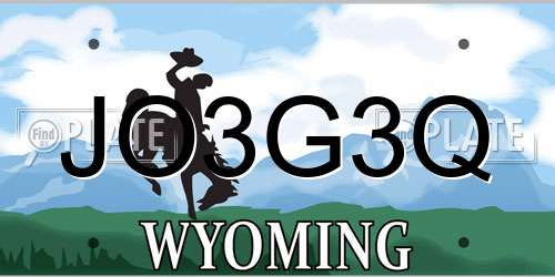 JO3G3Q Wyoming License Plate