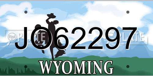 JO62297 Wyoming License Plate