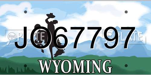 JO67797 Wyoming License Plate