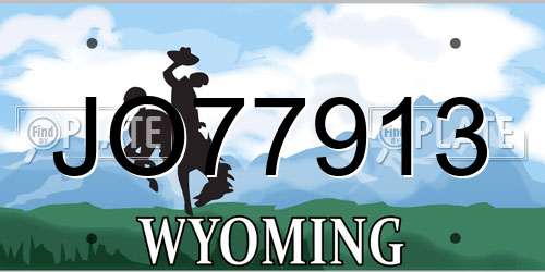 JO77913 Wyoming License Plate