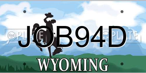 JOB94D Wyoming License Plate
