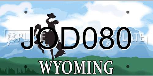 JOD080 Wyoming License Plate