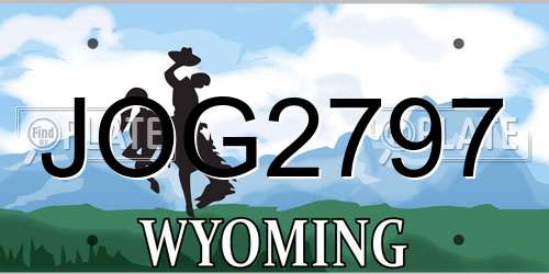 JOG2797 Wyoming License Plate