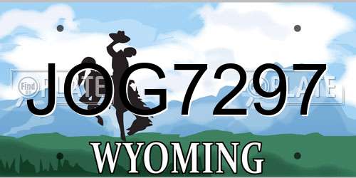 JOG7297 Wyoming License Plate