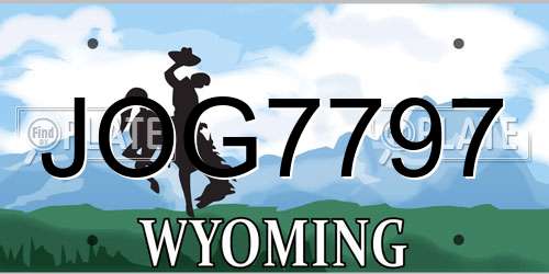 JOG7797 Wyoming License Plate
