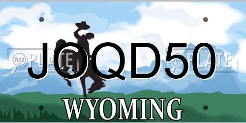 JOQD50 Wyoming License Plate