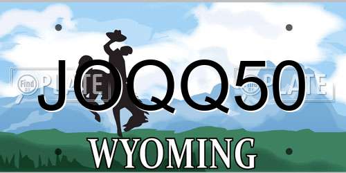 JOQQ50 Wyoming License Plate