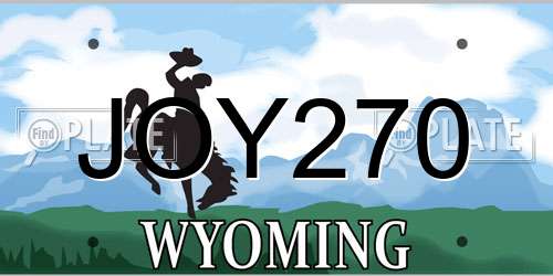 JOY270 Wyoming License Plate