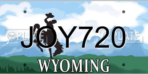 JOY720 Wyoming License Plate