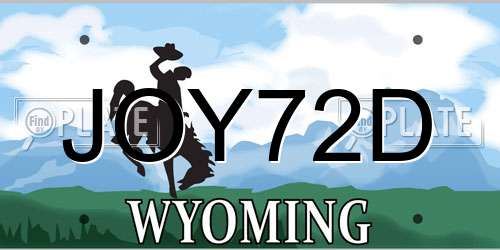 JOY72D Wyoming License Plate