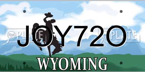 JOY72O Wyoming License Plate