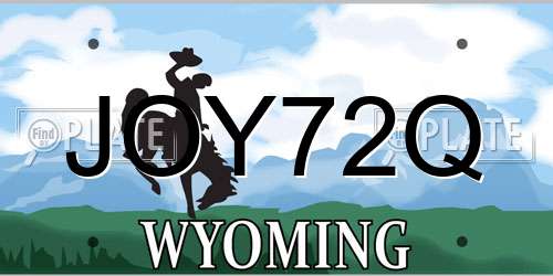 JOY72Q Wyoming License Plate