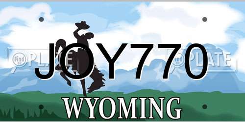 JOY770 Wyoming License Plate