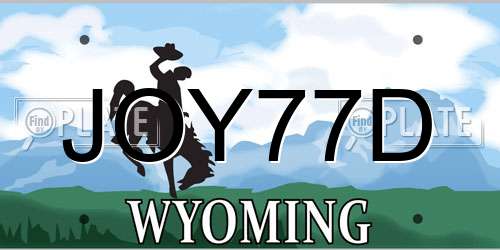 JOY77D Wyoming License Plate
