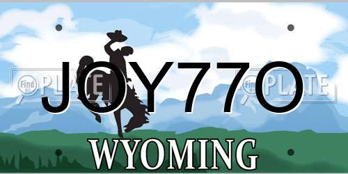JOY77O Wyoming License Plate