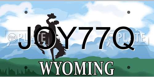 JOY77Q Wyoming License Plate