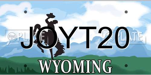 JOYT20 Wyoming License Plate