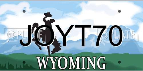 JOYT70 Wyoming License Plate