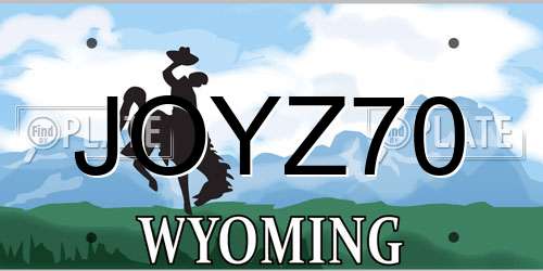JOYZ70 Wyoming License Plate