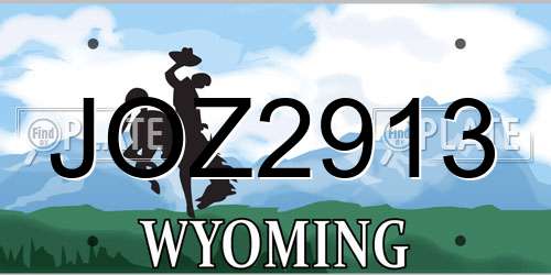 JOZ2913 Wyoming License Plate