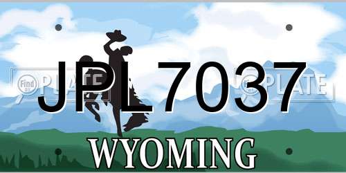 JPL7037 Wyoming License Plate