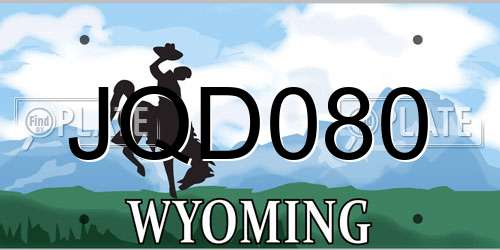 JQD080 Wyoming License Plate