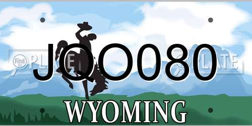 JQO080 Wyoming License Plate