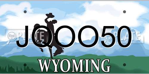 JQOO50 Wyoming License Plate