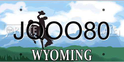 JQOO80 Wyoming License Plate