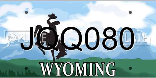 JQQ080 Wyoming License Plate