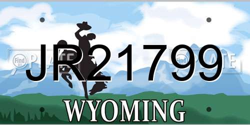 JR21799 Wyoming License Plate