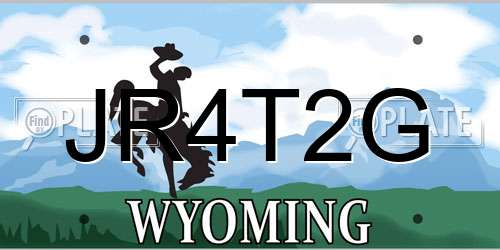 JR4T2G Wyoming License Plate